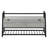 Grey Laminate 42" Rectangular Hallway Bench With Black Metal Clasps Base For Entryway And