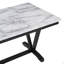 Table de salle à manger de style moderne 6 pièces avec 4 chaises et 1 banc, table avec placages marbrés et pieds en V (blanc)