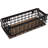 Wall Mounted Or Tabletop Rustic Black Metal Wire And Burnt Wood Small Decorative Storage Baskets With Handles