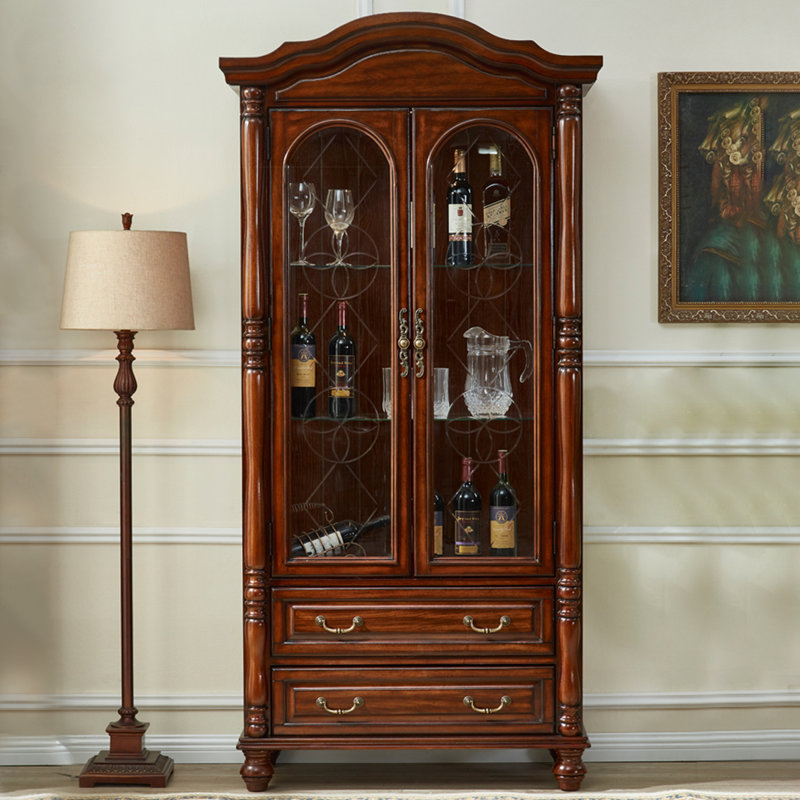 Nut-brown Solid Wood+Glass Display Cases