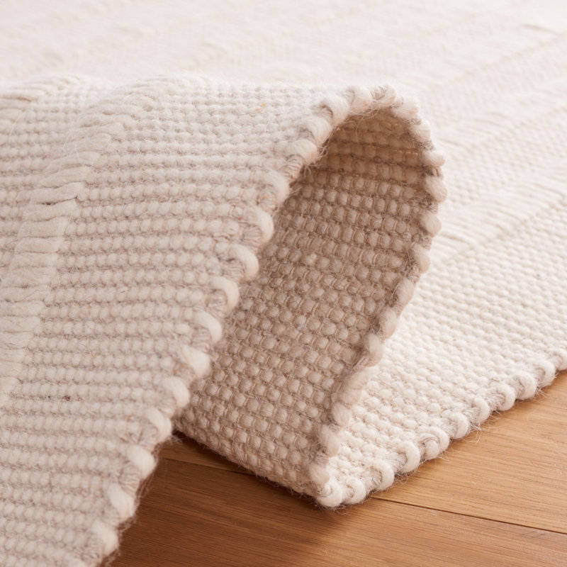 Natura Flat Weave Wool/Cotton Geometric Rug in Gray, Rectangle 5' x 8'