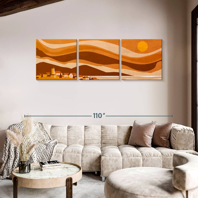 Boho Sunset, reproduction d'art sur toile, H 30 po x l 92 po x P 1,25 po