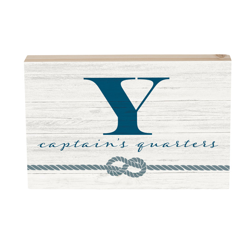 Coastal Wooden Plock Monogram Captain 12x8" Y