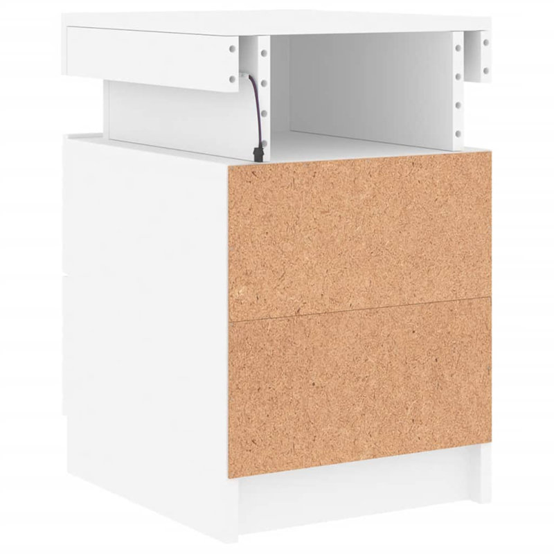 Oakhur 35cm W Manufactured Wood Bedside Table, White