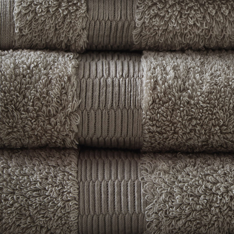 Ensemble de serviettes 100% coton 6 pièces, Taupe