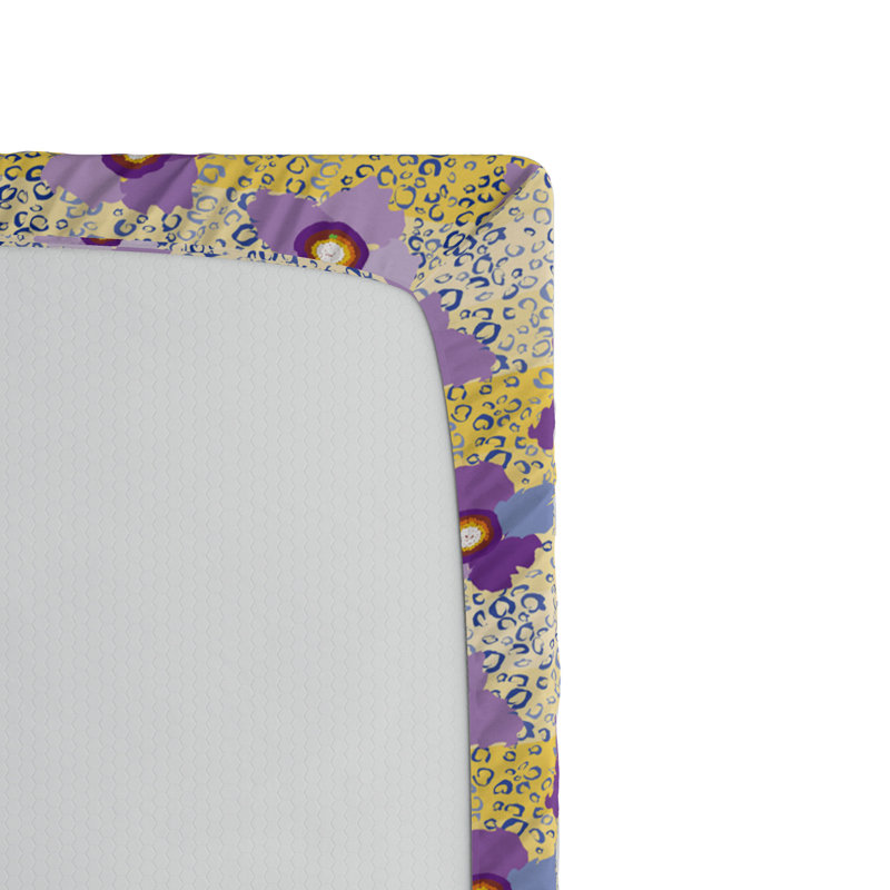 Multicolor Clock Pattern Microfiber Twin XL Fitted Sheet