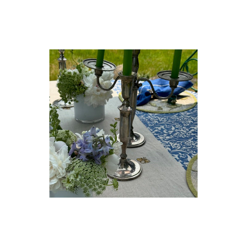 Silver trim dinner napkins, Lilac