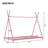 Metal Twin Size House Platform Bed With Triangle Structure, Pink-243458191