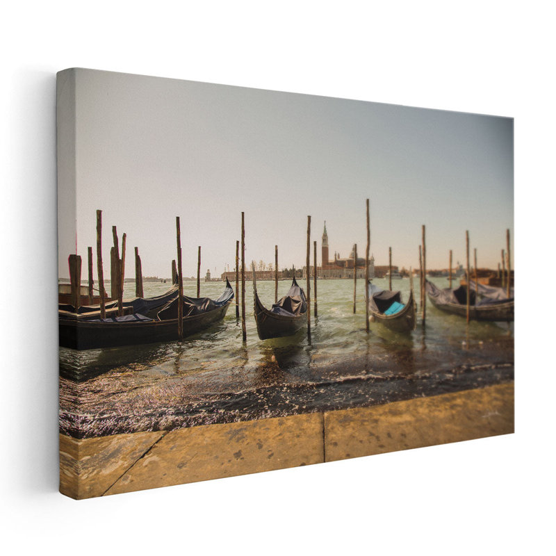 «Venice Gondolas», reproduction d'art sur toile, H 20 po x l 30 po