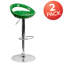Contemporary Plastic Adjustable Height Barstool with Rounded Cutout Back and Chrome Base-969223436