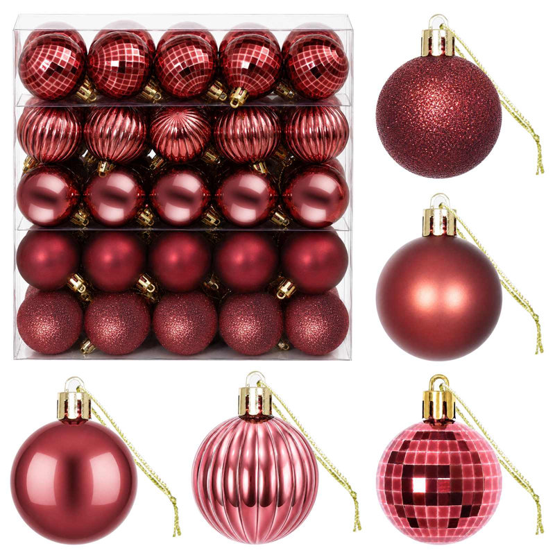 4cm Polystyrene Bauble, Wine Red