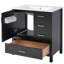 30" Black Bathroom Vanity With Sink Combination Set, Bathroom Storage Cabinet With Soft Close Door, 3 Soft Close Drawers And Removable Tray, Solid Wood Frame