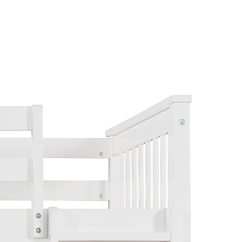Dorethea 2 Drawer Standard Bunk Bed by Harriet Bee, White, Twin Over Twin