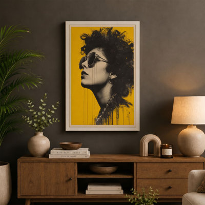 Profile in Yellow Modern - Wrapped Canvas