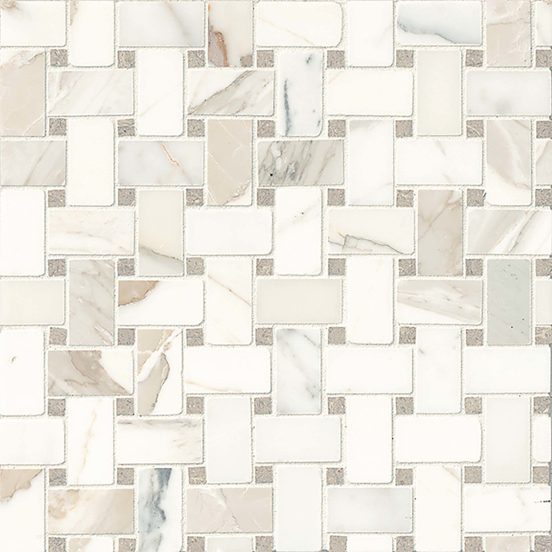 2" x 3" Marble Baskeweave Mosaic Wall & Floor Tile, Hillcrest
