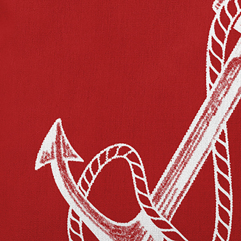 Housse et insert de coussin carré Nautical Nights Anchor & Rope, Rouge, Carré H 16 po x l 16 po