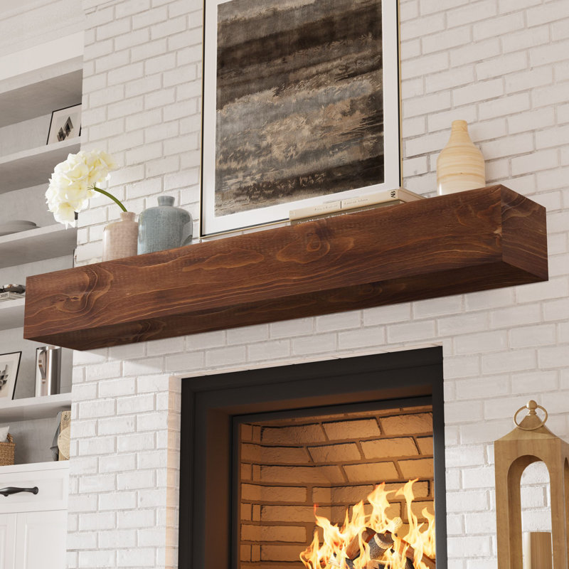 Fireplace Mantel, Brown Wood, 66"