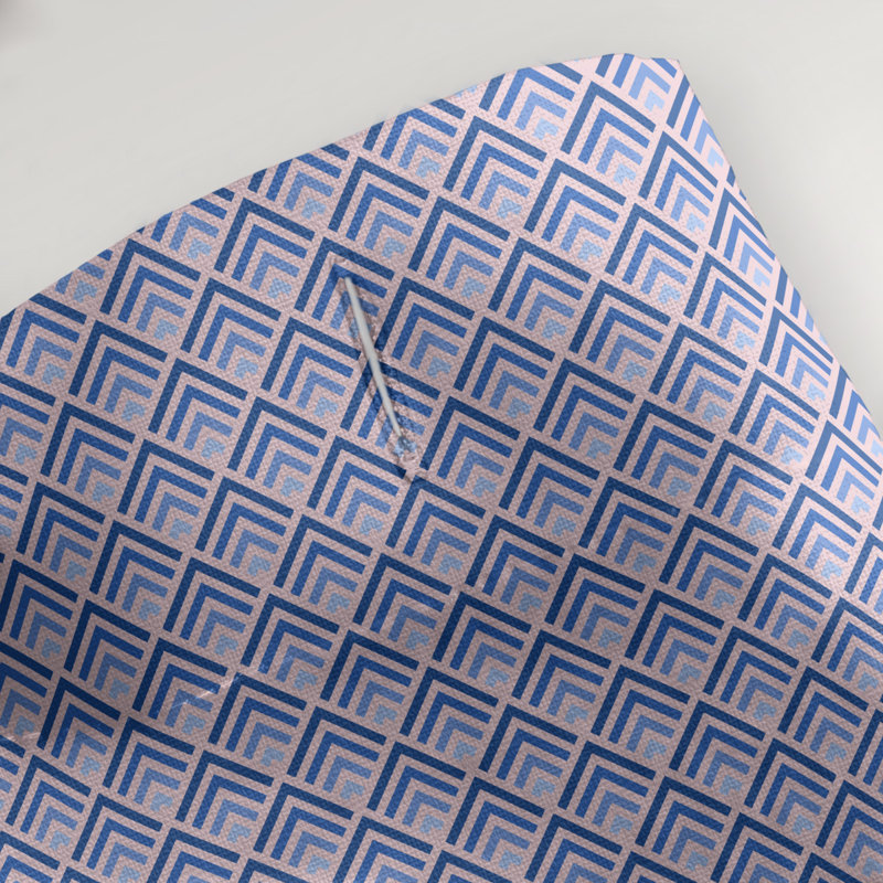 Rideau de douche simple à rayures katelyn elizabeth geometric dégradé, Rose / Bleu
