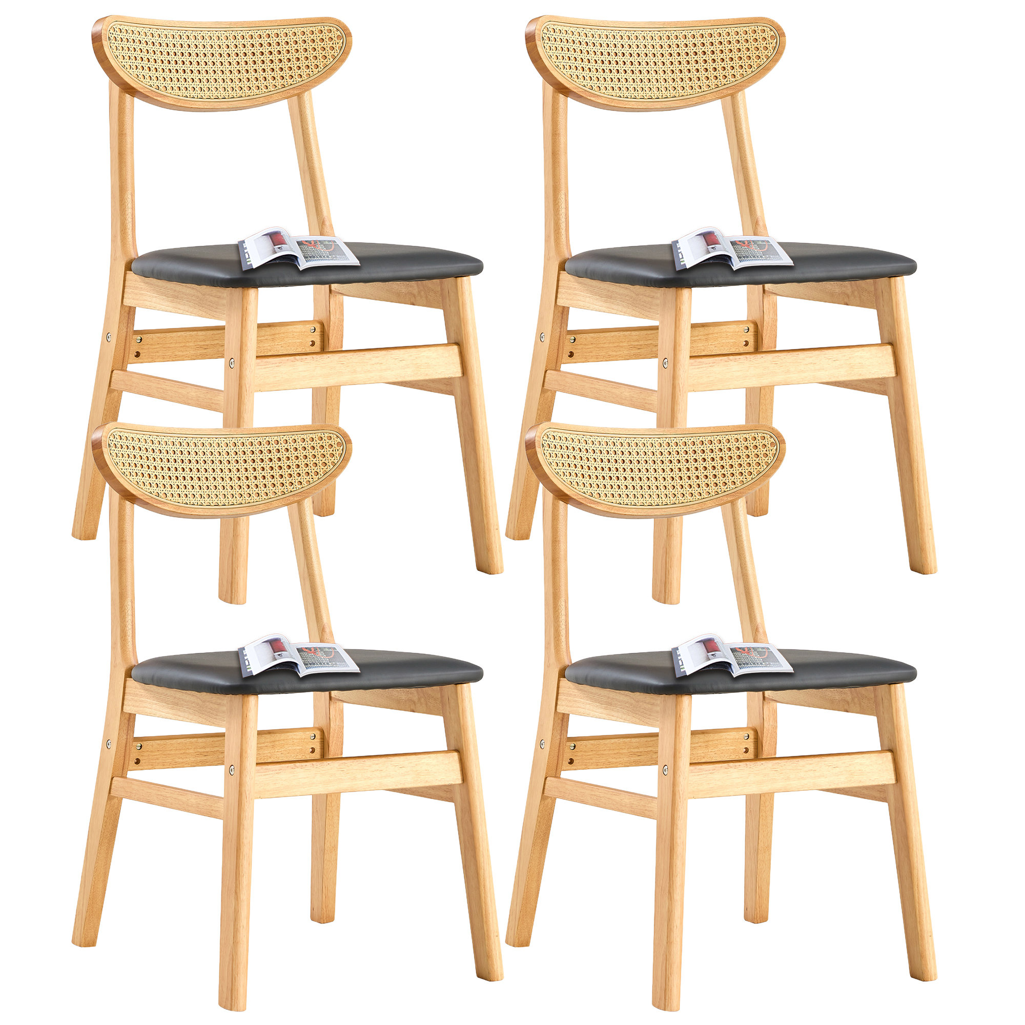 Bayou Breeze Curved Back Solid Wood Dining Chairs (Set Of 4) - Wayfair ...