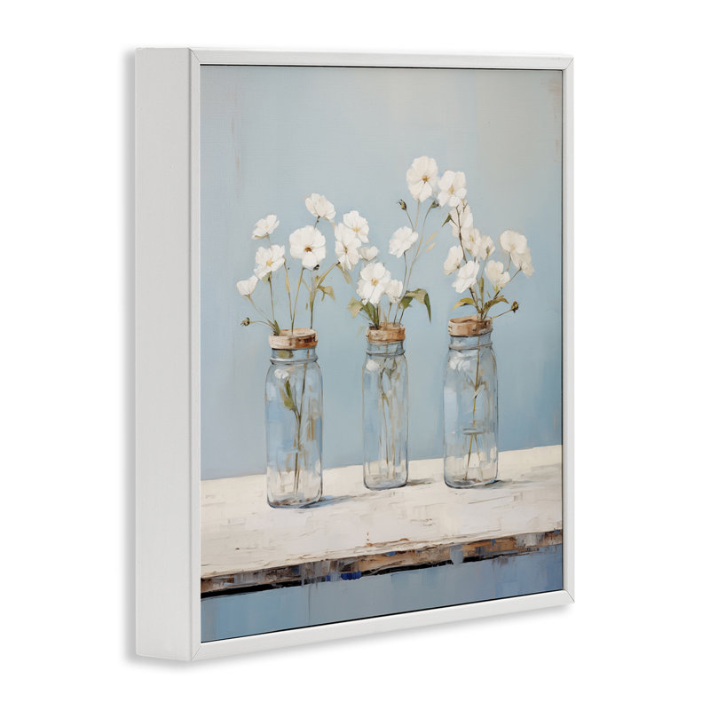 Giclée encadrée Country Pot Bouquet Trio, design par Arlington Prints, H 24 po x l 24 po