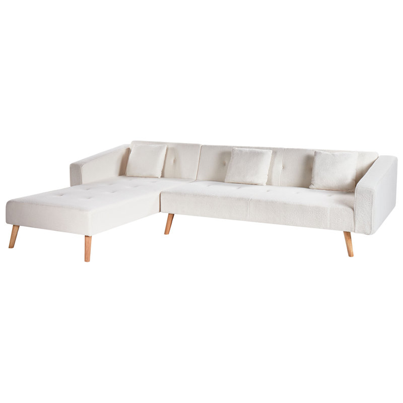 Corner Sofa VADSO Boucle 4 Seater Right Hand, White