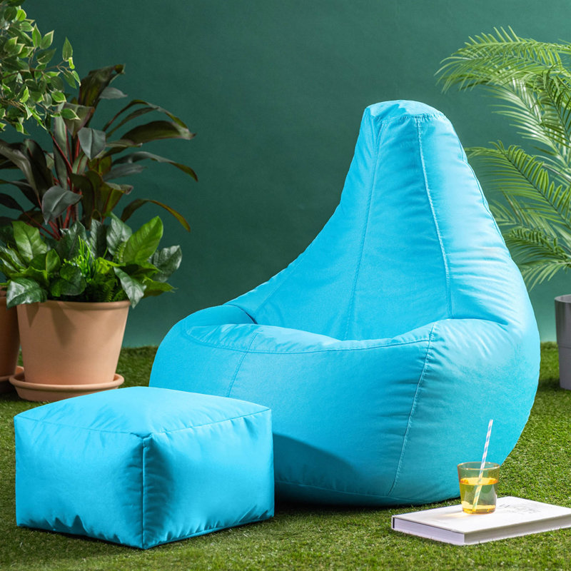 icon Recliner Bean Bag Chair & Pouffe, Aqua