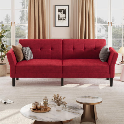 Canapé-lit futon de 89 po, canapé-lit moderne avec dossier et accoudoirs réglables, lit convertible avec siège profond pour chambre à coucher et appartements