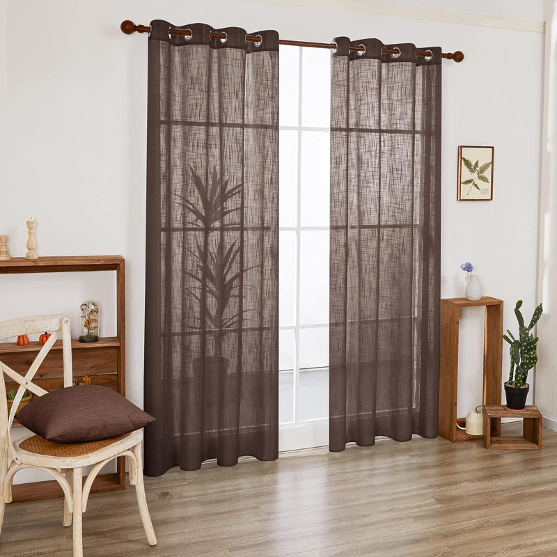 Sheer Curtain Pair, 52" W x 45" L, Haze Blue