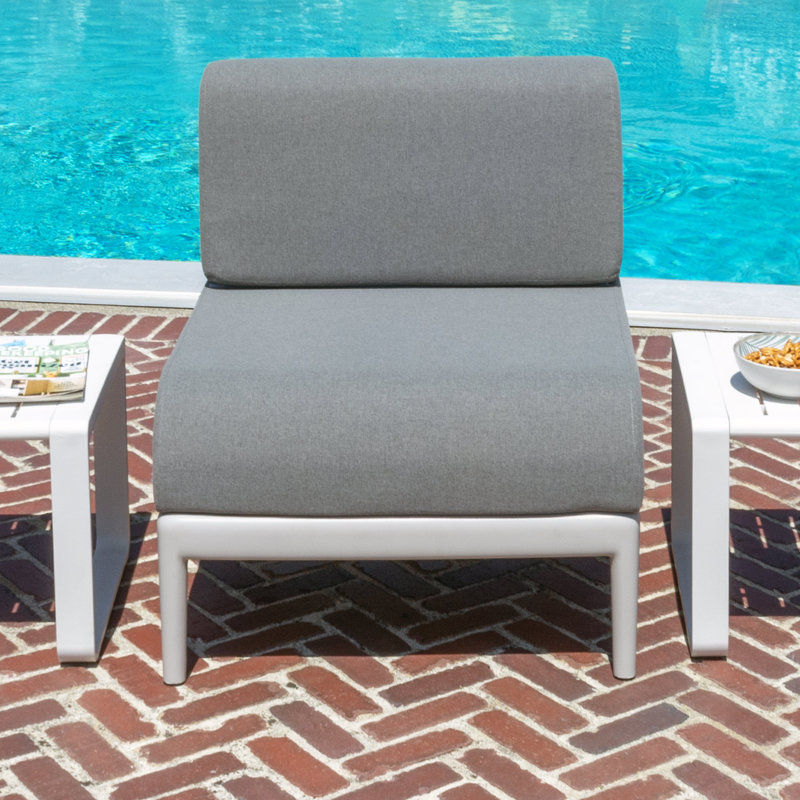 Patioflare Leaf Modular Armless Patio Chair, Grey