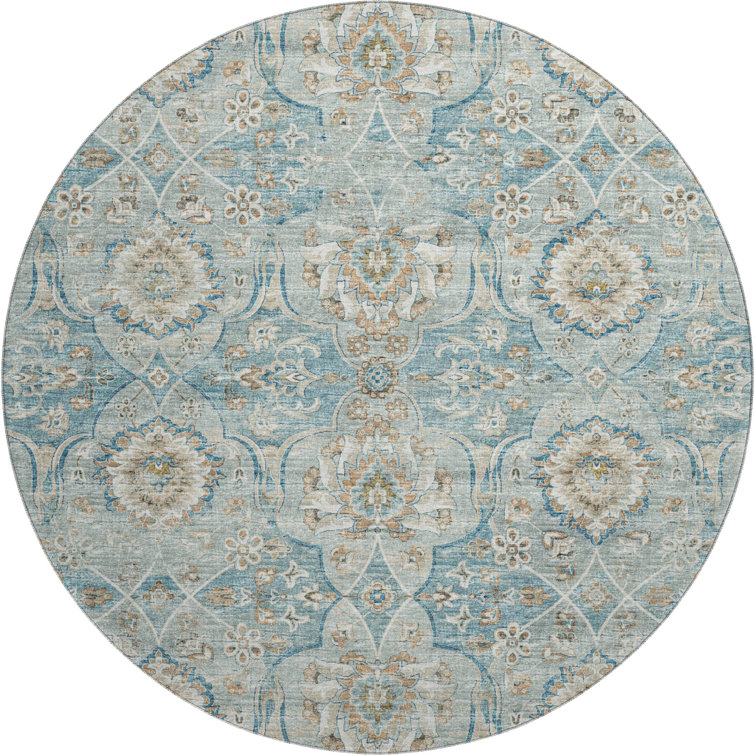 Premium Machine Washable Alliah AMF95 Peacock Rug