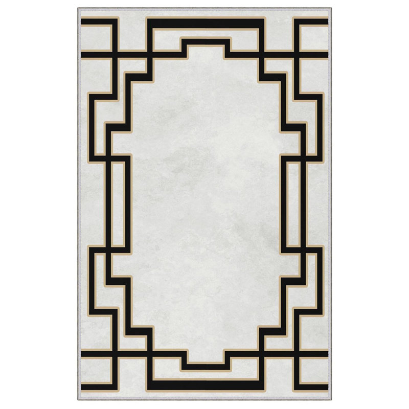 Tapis oriental rectangulaire en polyester 2 pi 7 po x 4 pi 11 po Beldin