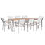 Lothen 8 - Person Eucalyptus Solid Wood Patio Dining Set Rectangular Table with Cushions Included-431393087