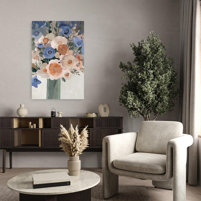 Art floral, bouquet de fleurs, contemporain, coquelicot moderne et élégant, 36" H x 24" W