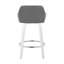 Tabouret de comptoir à hauteur fixe avec pivot en bois et similicuir avec repose-pieds rond chromé - ensemble de 2-130474087