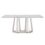 Table de salle à manger rectangulaire 70 po en faux marbre 70 po, base en acier inoxydable, table artisanale exquise 70 po-457815889-457815890
