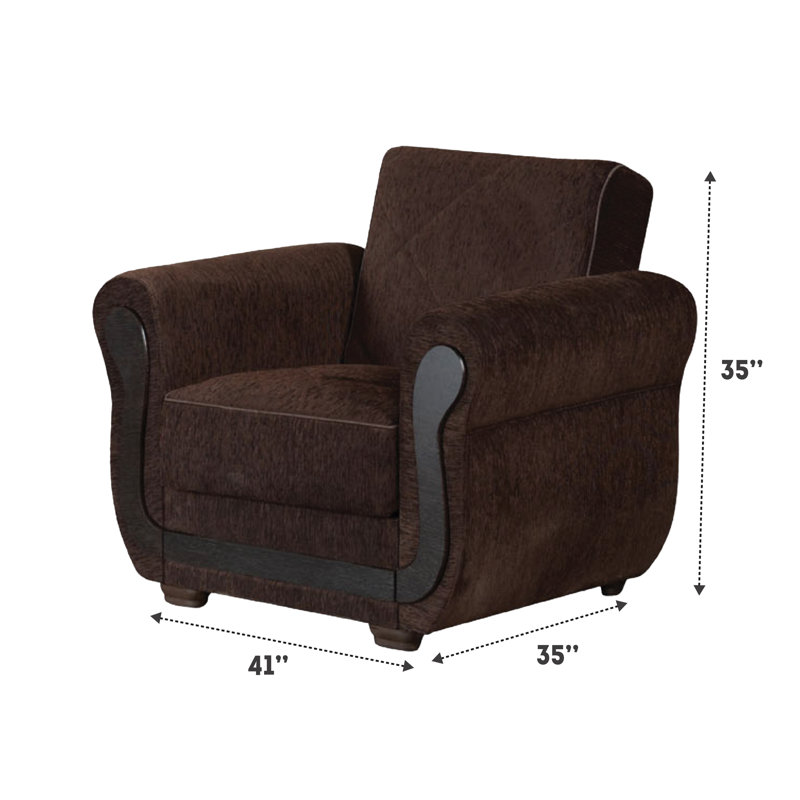Fauteuil en chenille l 41 po, Chenille brune