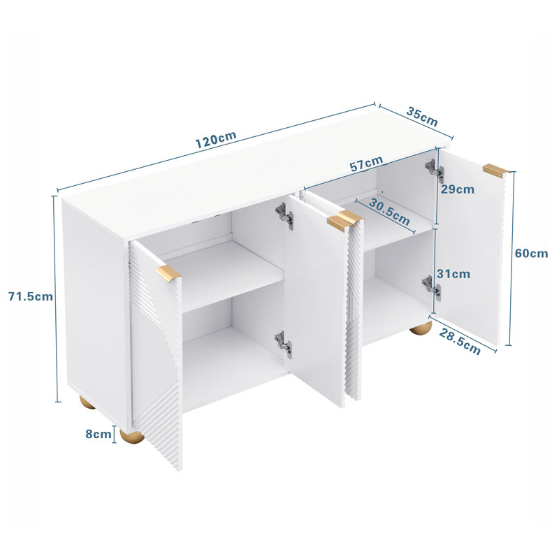 Sideboard Akondu 120 cm, White
