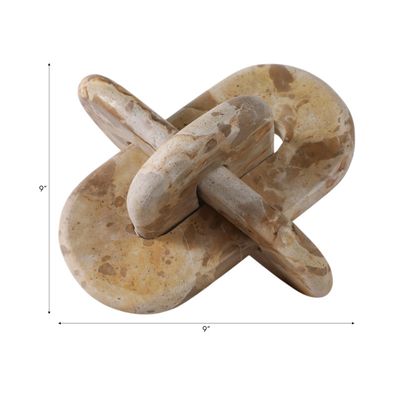 Sagebrook Home 9X9" Rounded Marble Knot, Ivory/Beige