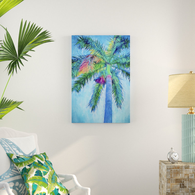 «Royal Palm Caribbean I», peinture sur toile, H 36 po x l 24 po, Toile tendue