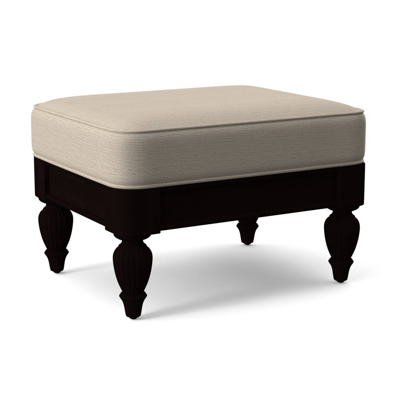 Grand View Ottoman, Java Finish, Green and Blue Stripe; 0252-54