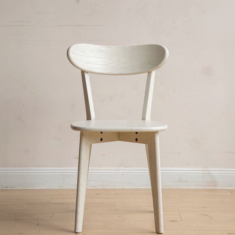 Solid Wooden Dining Chair, White