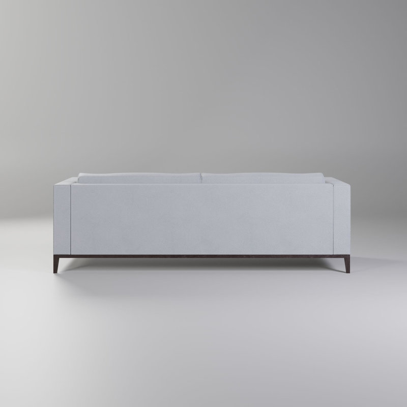 La Roux Leather Sofa, Smoke Genuine Leather, Black