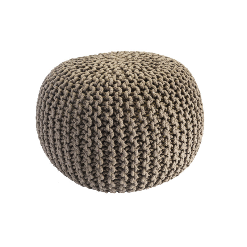 Antoinette 50cm Wide Round Solid Colour Pouffe Ottoman, Tan