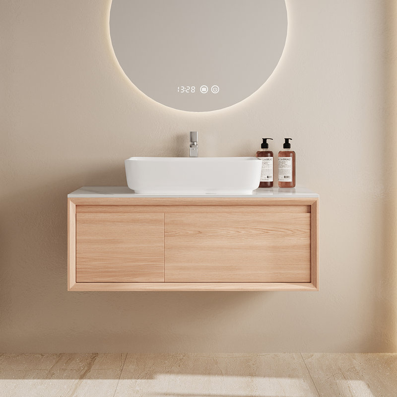 Meuble-lavabo moderne 48 po brun, 36'', Blanc