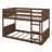 Twin Over Twin Floor Bunk Beds With Panelled Headboard And Footboard-140052432
