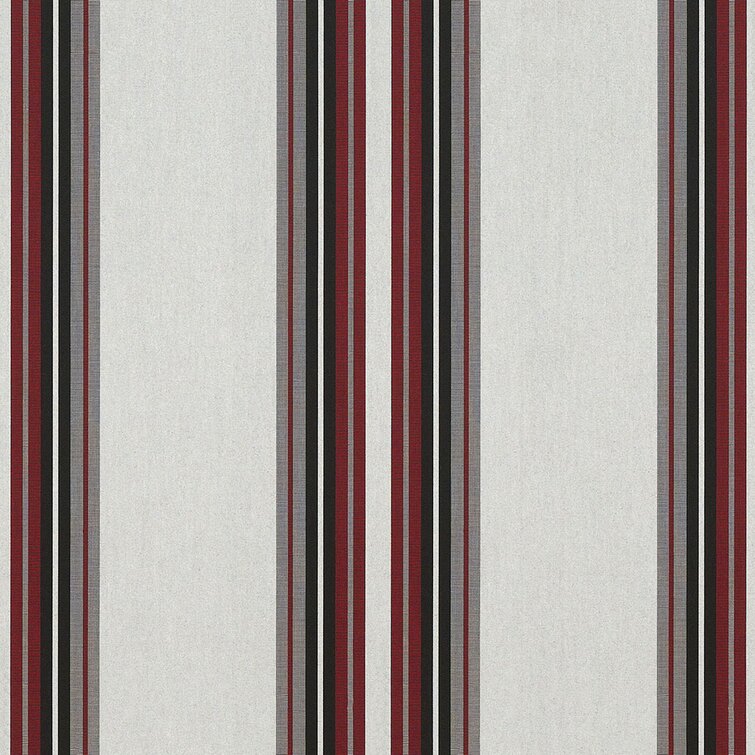 Sunbrella 46 Stripes Standard 4798 Burgundy/blk/white Outdoor Fabric by The Yard