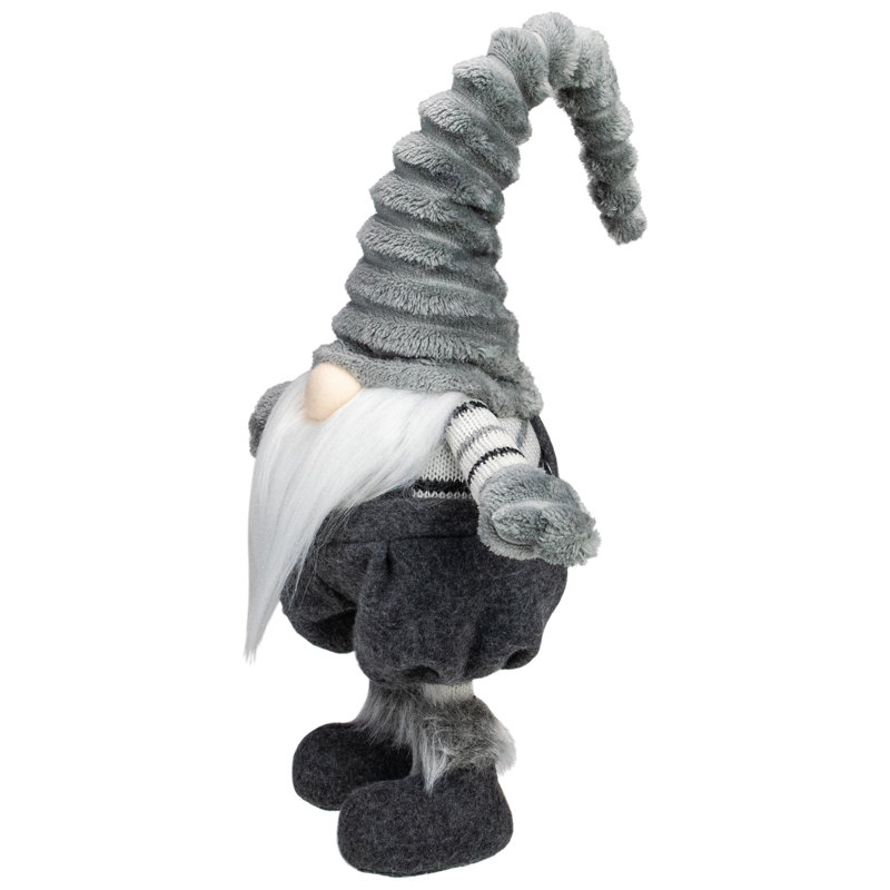 Décoration de Noël 18 "gnome gonflable gris et blanc