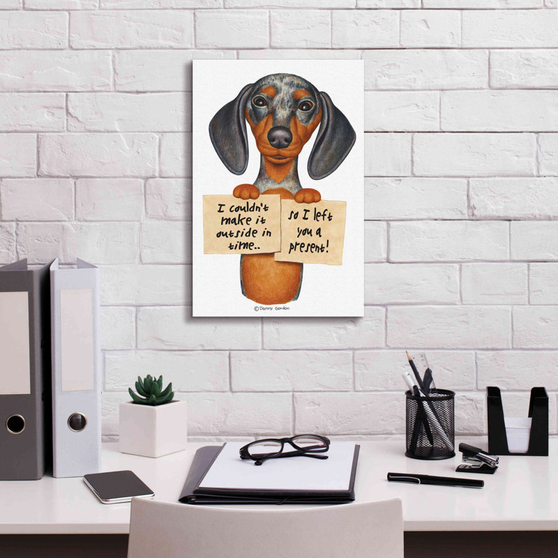 Trinx 'Dappled Dachshund Two Signs' By Danny Gordon Art, H 18 po x l 12 po x P 0,75 po