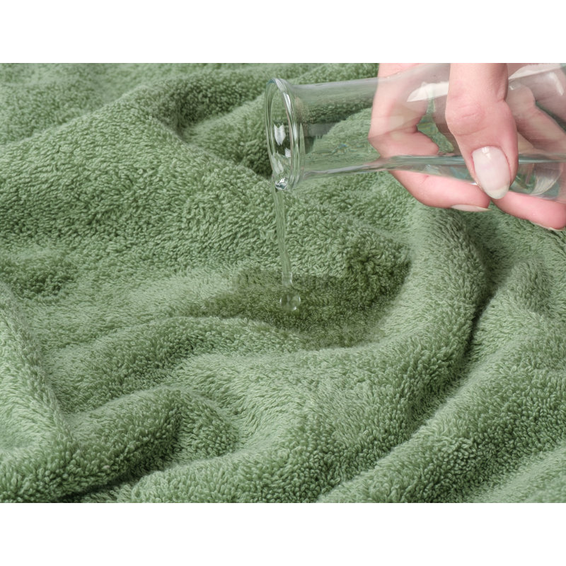 Ensemble de serviettes de bain turques de luxe 100% coton 4 pièces Edison Collection, Vert sauge