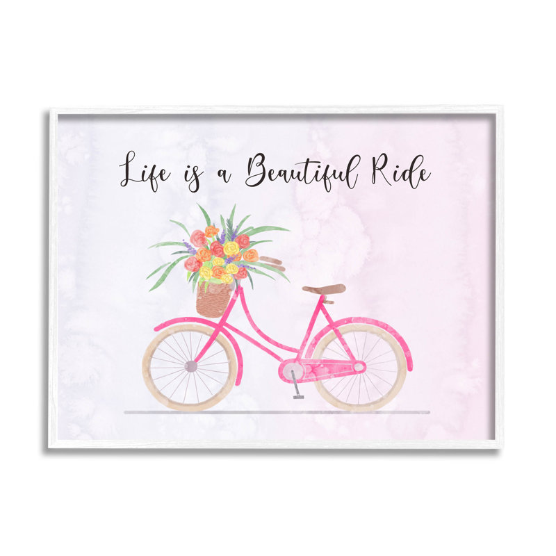 Life Is A Beautiful at-096, H 24 po x l 30 po x P 1,5 po, Giclée encadrée blanc bord de mer